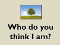 Who do you think I am?